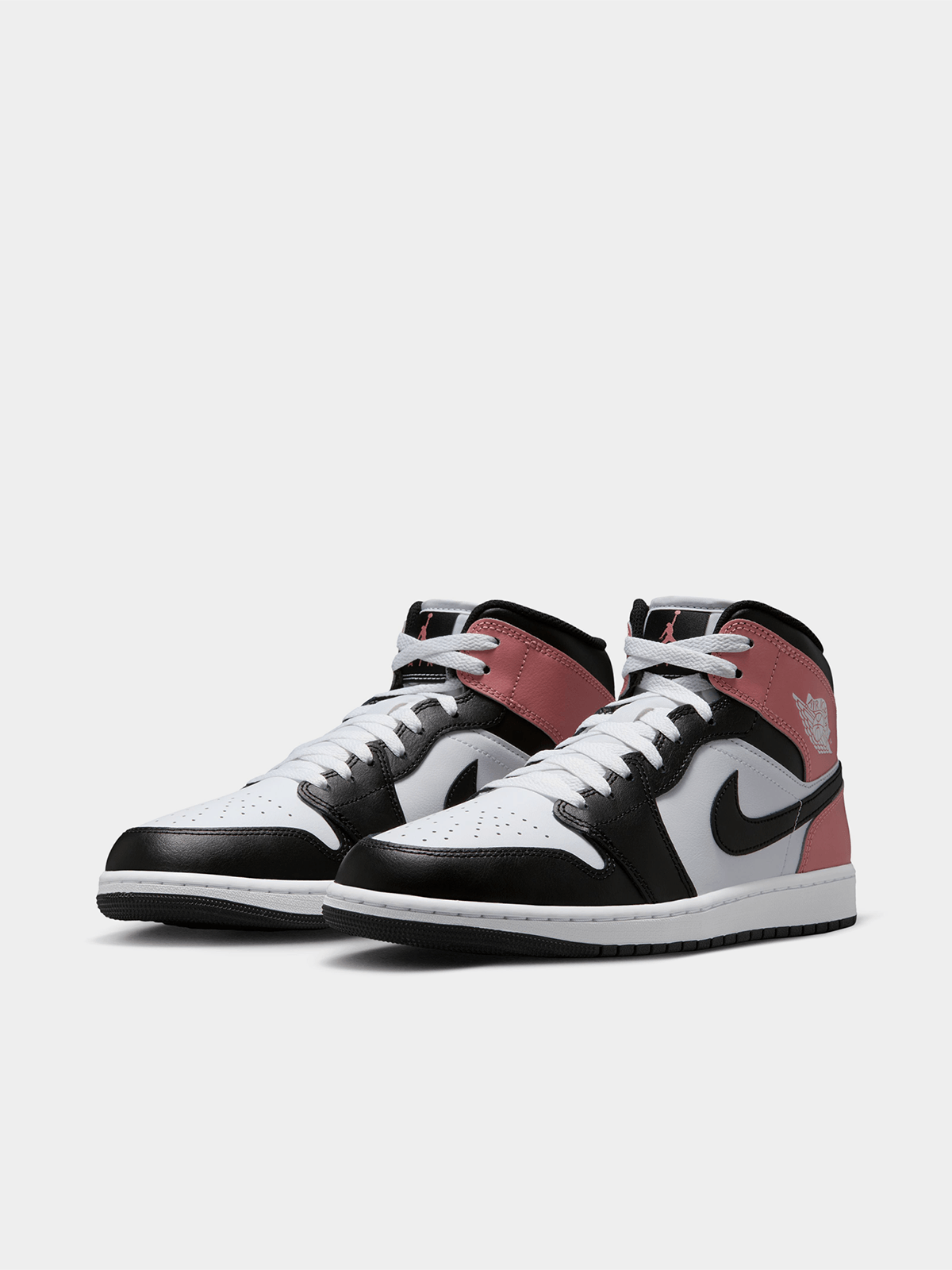 Jordan Men's 1 Mid White/Pink Sneaker