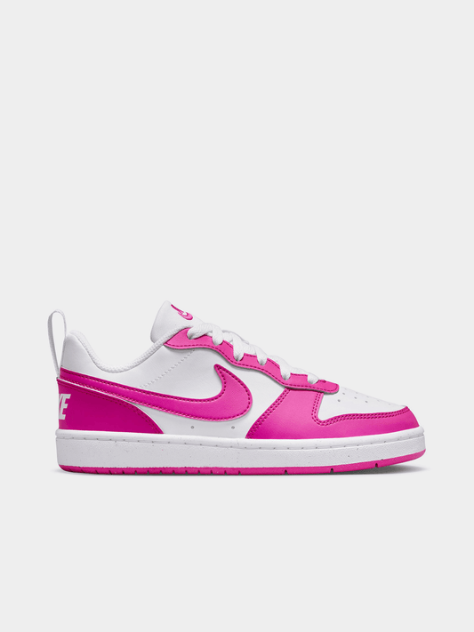 Nike Junior Grade-School Court Borough Recraft White/Pink Sneakers