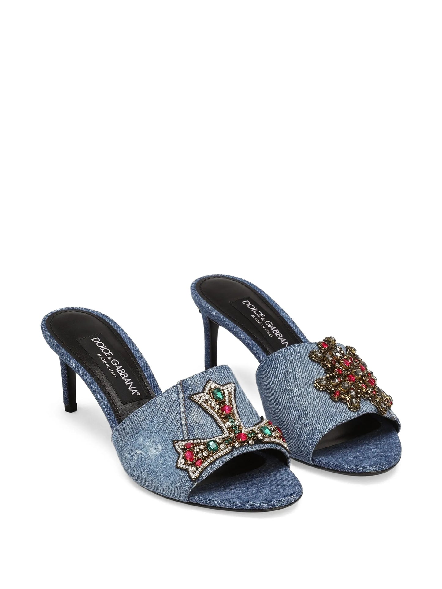 Dolce & Gabbana 60mm embroidered denim mules